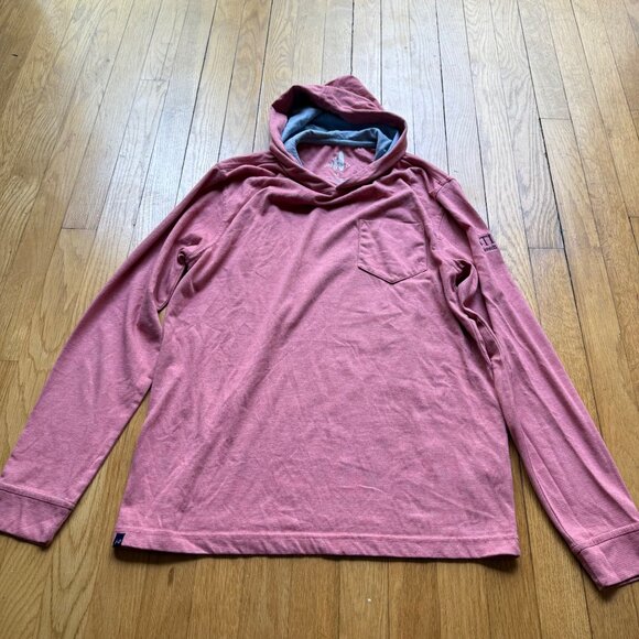 Johnnie-O Size M Pink Gunnar Striped Lightweight Hooded Long Sleeve T-Shirt Top - Picture 4 of 13